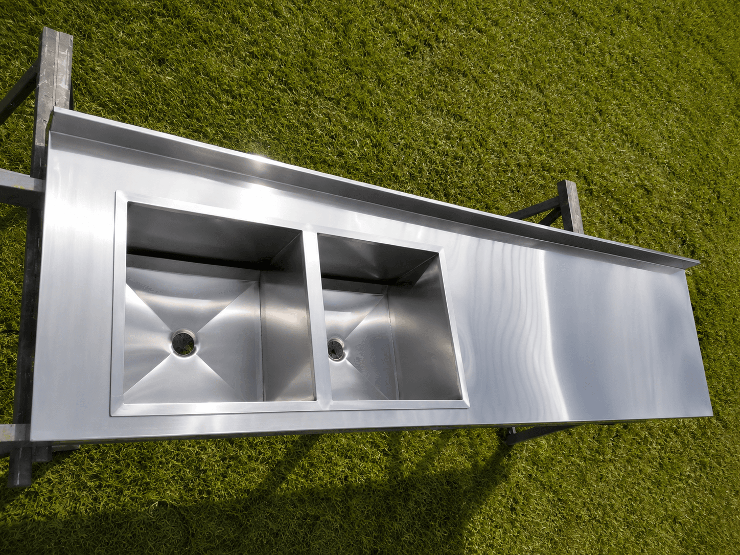 Mesada con bacha doble industrial